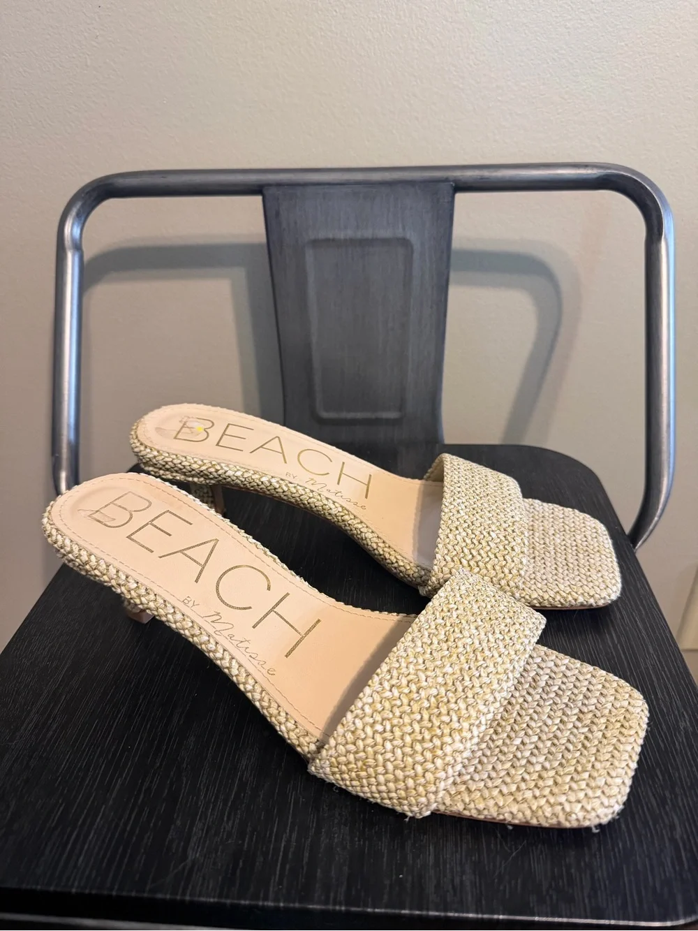 Beach by Matisse Capricorn Raffia Kitten Heel Slides Size 9